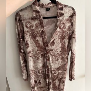 Urban Outfitters - Mesh Saint Print Dress - L